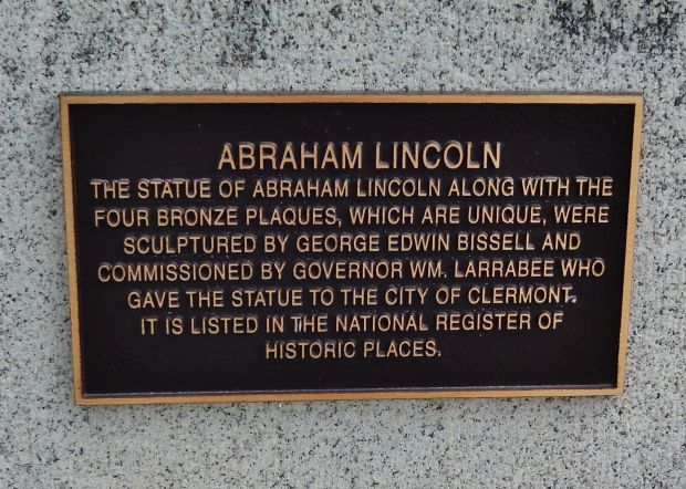 ABRAHAM LINCOLN STATUE AND PARK MEMORIAL PLAQUE A