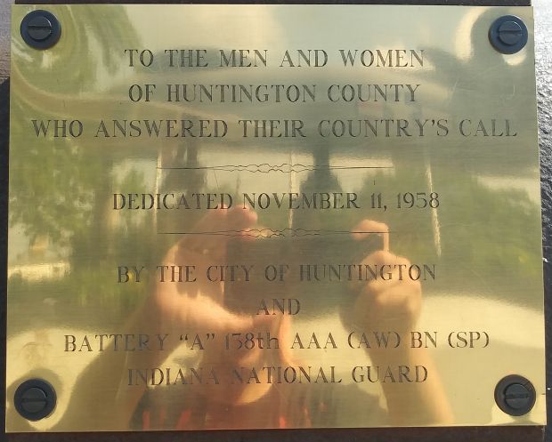 HUNTINGTON COUNTY WWII SHERMAN TANK MEMORIAL PLAQUE B