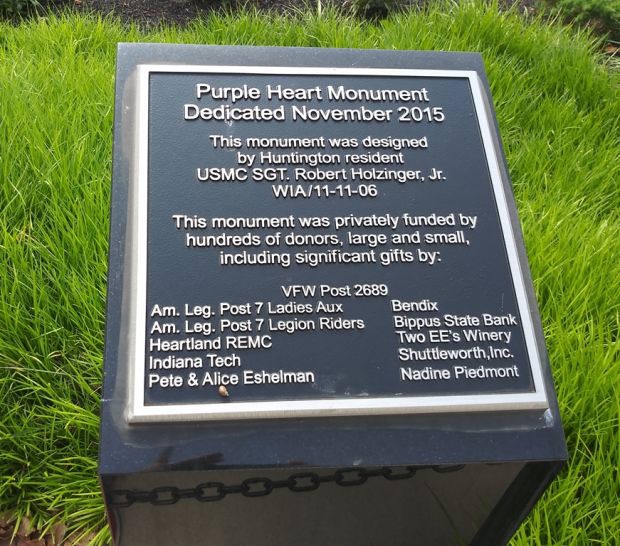 HUNTINGTON ORDER OF THE PURPLE HEART WAR MEMORIAL PLAQUE B