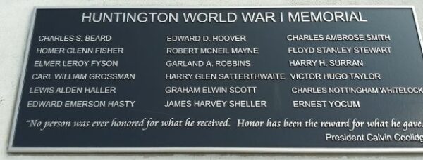HUNTINGTON WORLD WAR I MEMORIAL