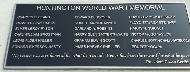 HUNTINGTON WORLD WAR I MEMORIAL