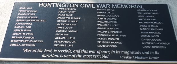 HUNTINGTON CIVIL WAR MEMORIAL PLAQUE C