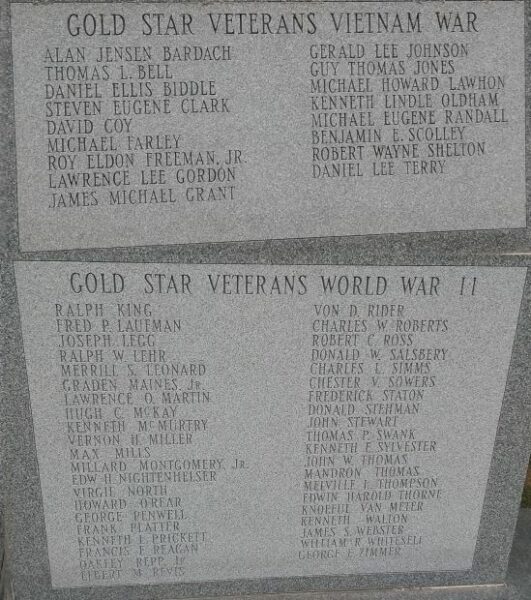 CROWNLAND CEMETERY ULTIMATE SACRIFICE VETERANS MEMORIAL RIGHT STONE
