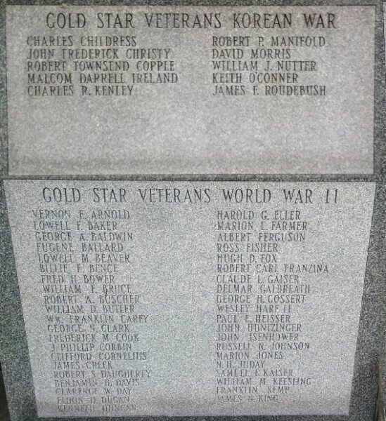 CROWNLAND CEMETERY ULTIMATE SACRIFICE VETERANS MEMORIAL LEFT STONE