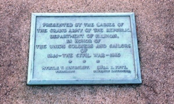 G.A.R. DEPARTMENT OF ILLINOIS CIVIL WAR MEMORIAL PLAQUE
