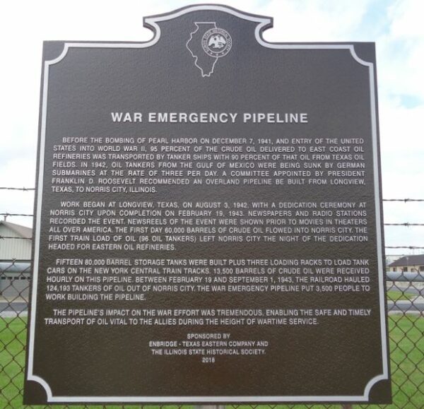 WAR EMEMGENCY PIPLELINE MEMORIAL MARKER