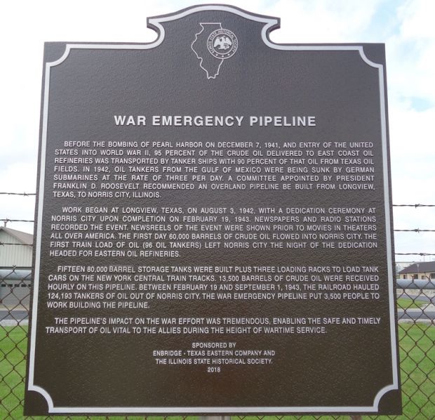 WAR EMEMGENCY PIPLELINE MEMORIAL MARKER