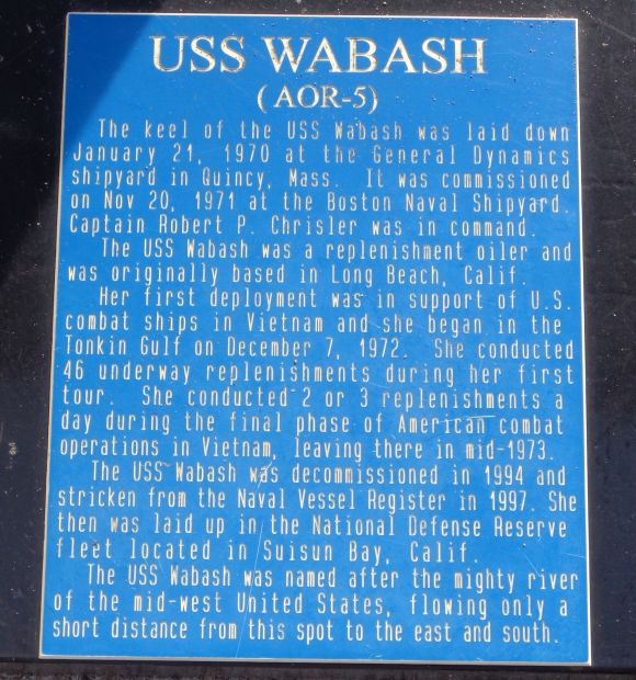 USS WABASH (AOR-5) WAR MEMORIAL PLAQUE