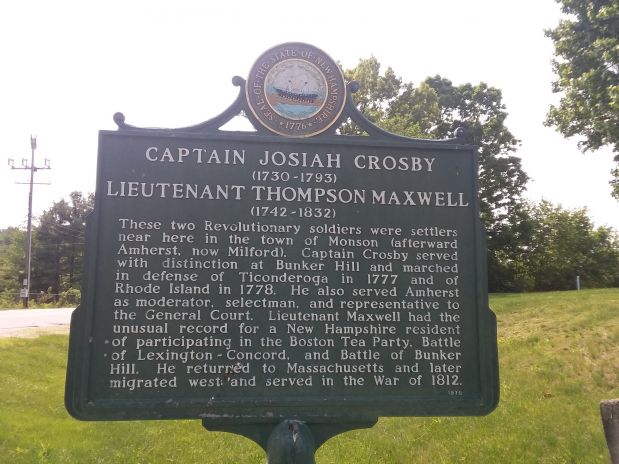 CAPTAIN JOSIAH CROSBY/LIEUTENANT THOMPSON MAXWELL WAR MEMORIAL MARKER