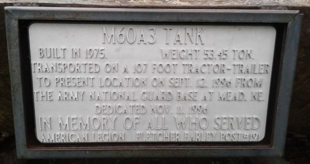 M60A3 TANK MEMORIAL PLAQUE