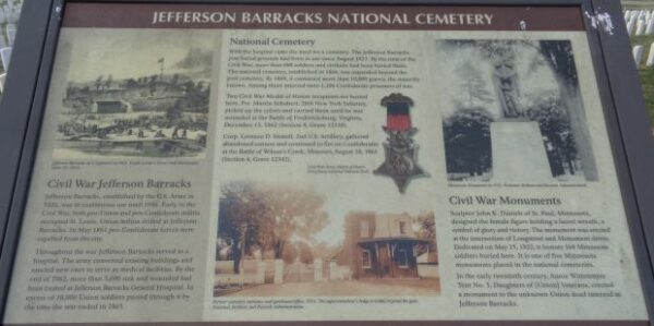 JEFFERSON BARRACKS NATIONAL CEMETERY WAR MEMORIAL PLAQUE