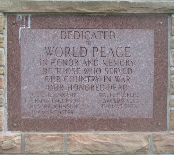 DEDICATED TO WORLD PEACE MEMORIAL MEMORIAL STONE