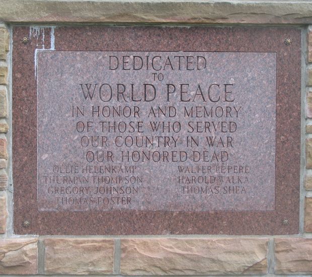 DEDICATED TO WORLD PEACE MEMORIAL MEMORIAL STONE