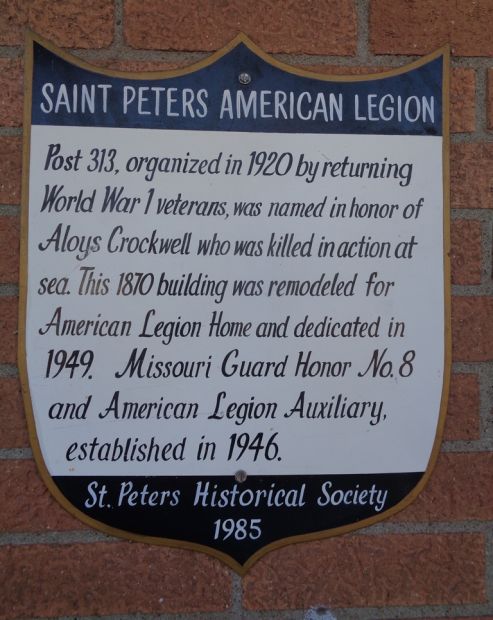 SAINT PETERS AMERICAN LEGION MEMORIAL BUILDING PLAQUE