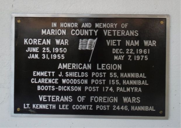 MARION COUNTY WAR VETERANS MEMORIAL PLAQUE J