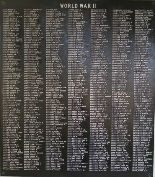 MARION COUNTY WAR VETERANS MEMORIAL PLAQUE H