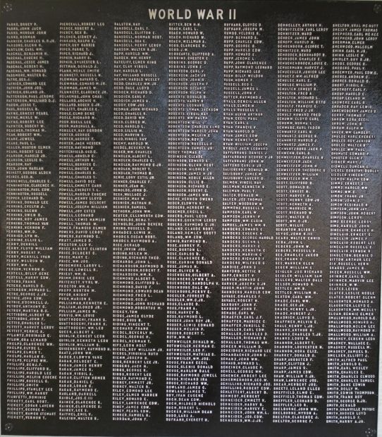 MARION COUNTY WAR VETERANS MEMORIAL PLAQUE H