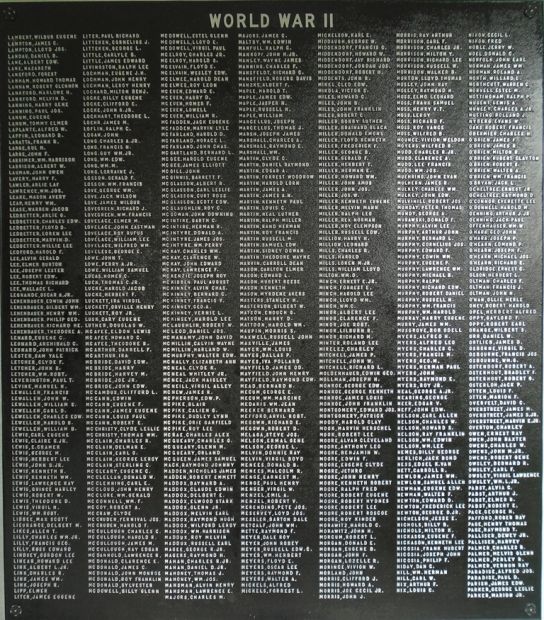 MARION COUNTY WAR VETERANS MEMORIAL PLAQUE G