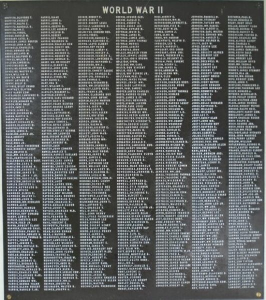 MARION COUNTY WAR VETERANS MEMORIAL PLAQUE F