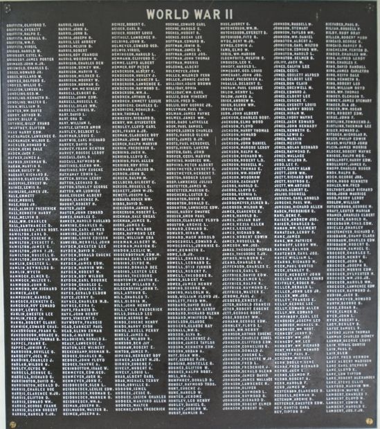 MARION COUNTY WAR VETERANS MEMORIAL PLAQUE F