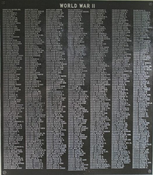 MARION COUNTY WAR VETERANS MEMORIAL PLAQUE E