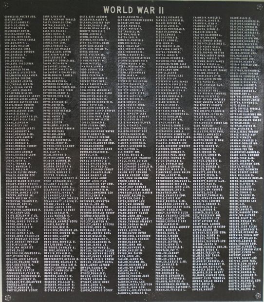 MARION COUNTY WAR VETERANS MEMORIAL PLAQUE E