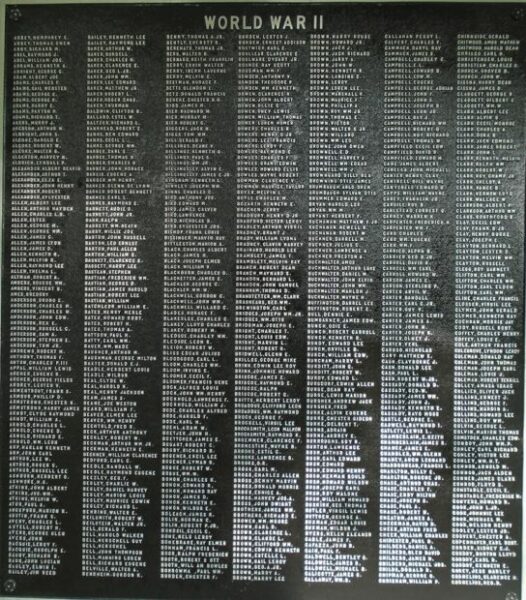 MARION COUNTY WAR VETERANS MEMORIAL PLAQUE D