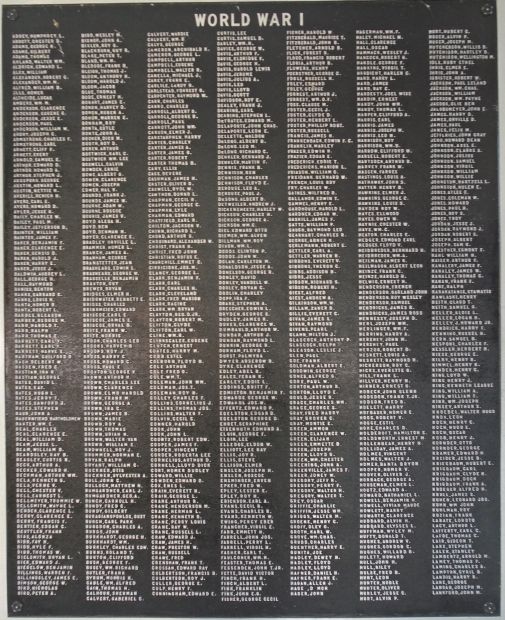 MARION COUNTY WAR VETERANS MEMORIAL PLAQUE B