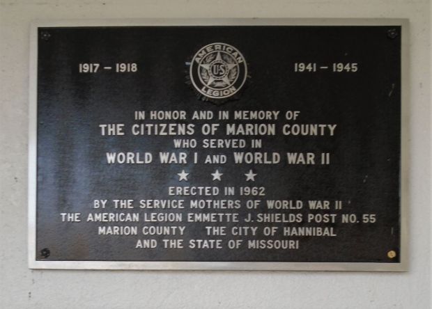 MARION COUNTY WAR VETERANS MEMORIAL PLAQUE A