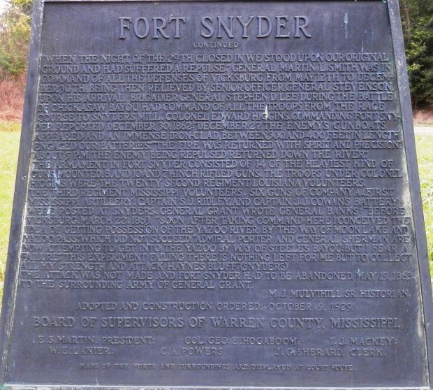 FORT SNYDER WAR MEMORIAL PLAQUE BACK