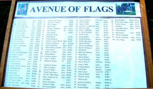 FAIRFAX AVENUE OF FLAGS MEMORIAL PLAQUE