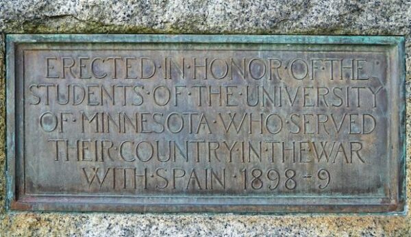 UNIVERSITY OF MINNESOTA SPANISH-AMERICAN WAR MEMORIAL PLAQUE
