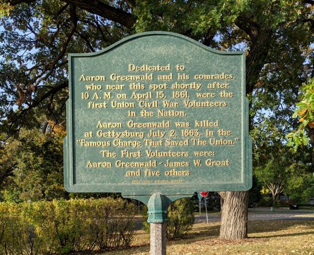 AARON GREENWALD CIVIL WAR MEMORIAL MARKER