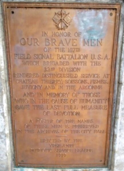 107TH FIELD SIGNAL BATTALION WAR MEMORIAL PLAQUE