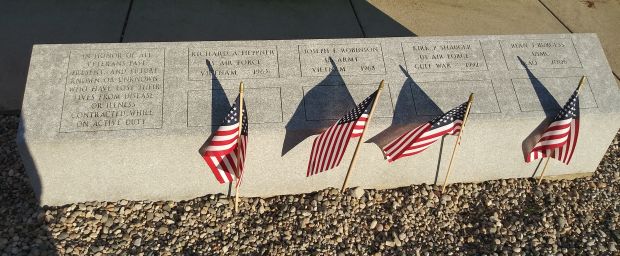SANFORD WAR VETERANS MEMORIAL LEFT STONE