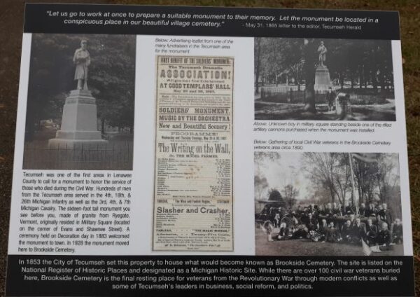 TECUMSEH CIVIL WAR MEMORIAL PLAQUE