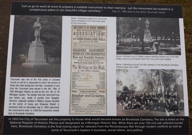 TECUMSEH CIVIL WAR MEMORIAL PLAQUE