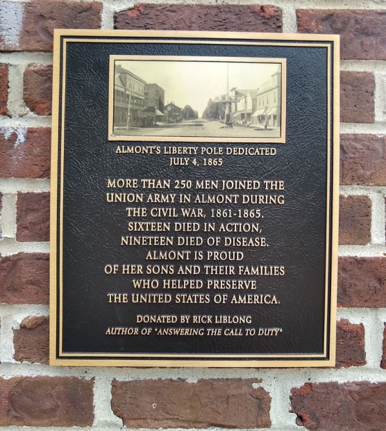 ALMONT’S LIBERTY POLE WAR MEMORIAL PLAQUE