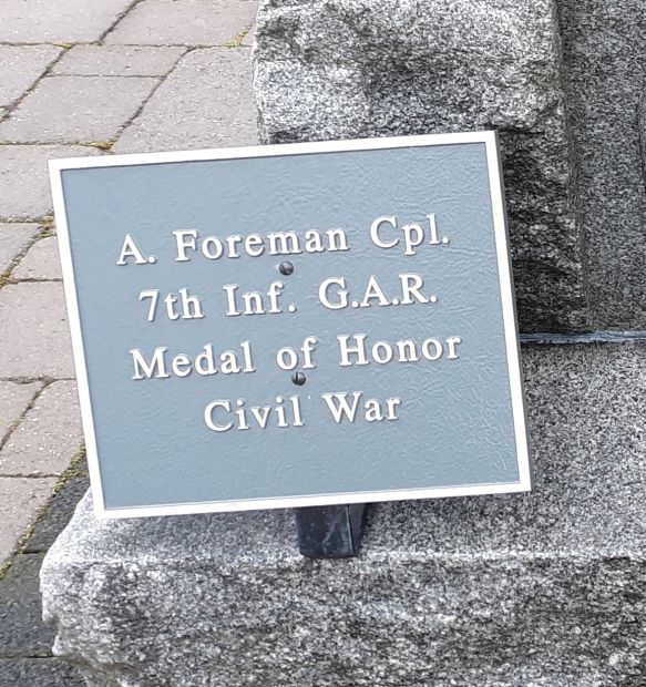 A. FOREMAN CPL. MEDAL OF HONOR WAR MEMORIAL PLAQUE