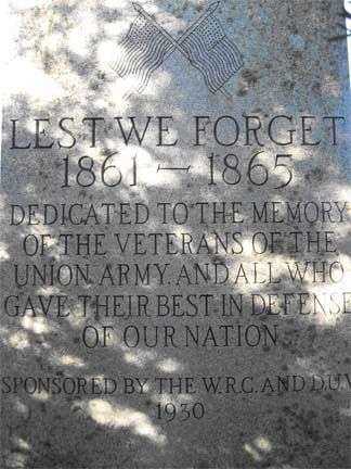 AMES CITY CEMETERY CIVIL WAR MEMORIAL (BACK)