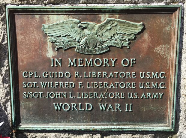 THE LIBERATORE BROTHERS WAR MEMORIAL PLAQUE
