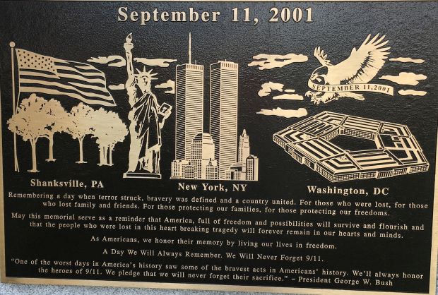 MANSFIELD SEPTEMBER 11, 2001 WAR MEMORIAL PLAQUE