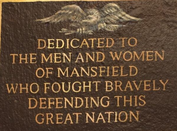 MANSFIELD DEFENDS VETERANS MEMORIAL DEDICATION MURAL