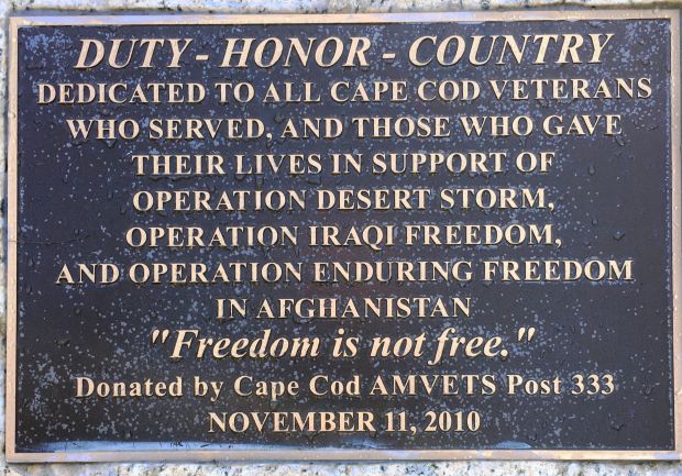 CAPE COD VETERANS OF MIDDLE EAST WARS MEMORIAL PLAQUE