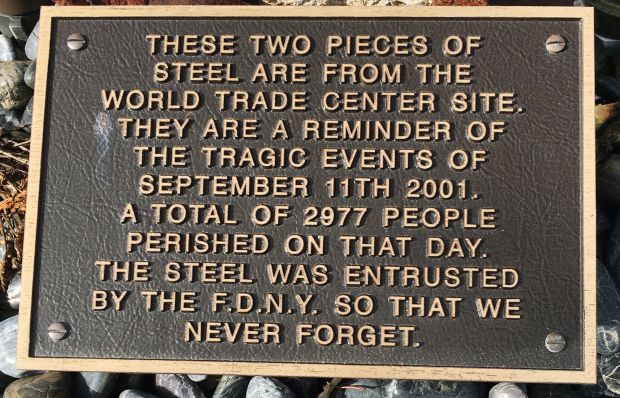 TOWN OF DENNIS SEPTEMBER 11, 2001 WAR MEMORIAL PLAQUE