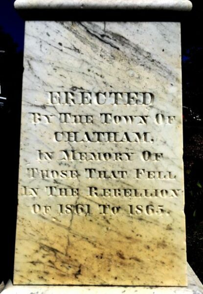 TOWN OF CHATHAM CIVIL WAR MEMORIAL DEDICATION STONE