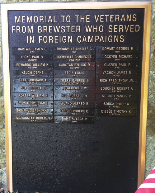 TOWN OF BREWSTER VETERANS OF FOREIGN CAMPAIGNS MEMORIAL PLAQUE