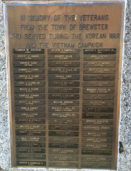 TOWN OF BREWSTER KOREAN WAR AND VIETNAM CAMPAIGN MEMORIAL
