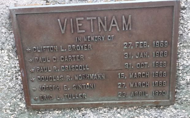 TOWN OF BOURNE VIETNAM WAR MEMORIAL PLAQUE