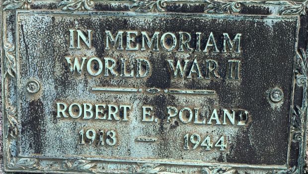 ROBERT E. POLAND WORLD WAR II MEMORIAL PLAQUE